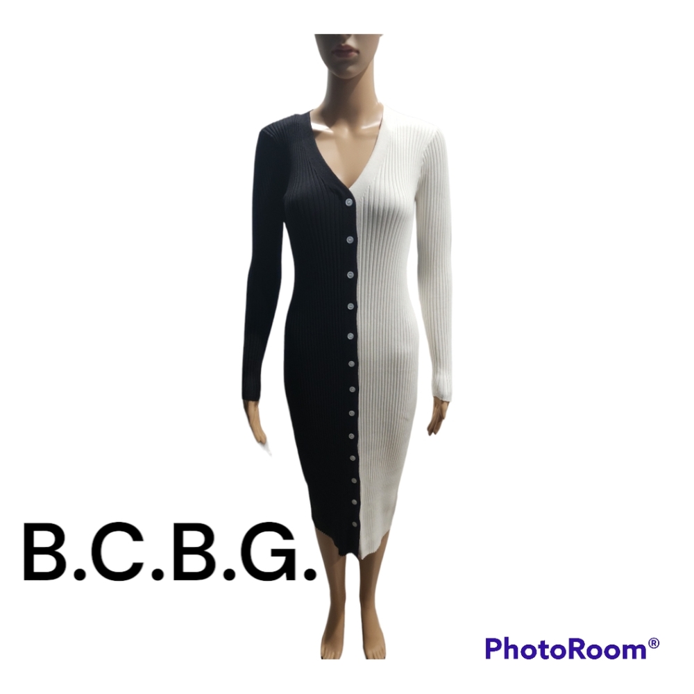 NWT B.C.B.G. Color Block Midi Bodycon Dress